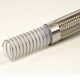 90g/M High Pressure PTFE Hose , PTFE Stainless Steel Braided Hose 4000psi