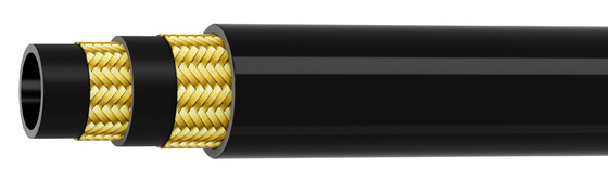 1/4 Inner Diameter Wire Braid Hydraulic Hose Synthetic Rubber Tube Exceeds SAE 100R2AT Type S