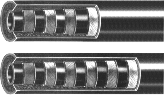 Flexible Black Synthetic Rubber Wire Braid Hydraulic Hose - Inner Diameter 1/4